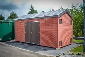 Brick effect GRP Kiosk Building with Slate effect pitched roof